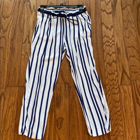 striped petite trousers